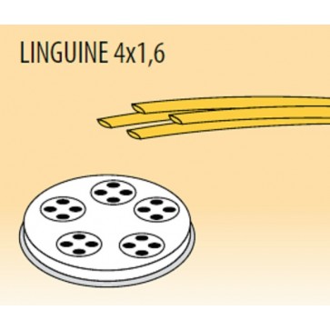 Trafila linguine mm 4x1,6 in lega ottone bronzo per macchina pasta Fimar MPF1,5N