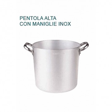PENTOLA ALTA Alluminio Ø cm 20X19H 2 MANICI mm 3 Professionale Pentole Agnelli