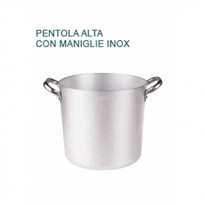 PENTOLA ALTA Alluminio Ø cm 18X17H 2 MANICI mm 3 Professionale Pentole Agnelli