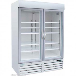 Vetrina refrigerata 2 ante vetro -18°/-22° C bianca freezer professionale 930 L