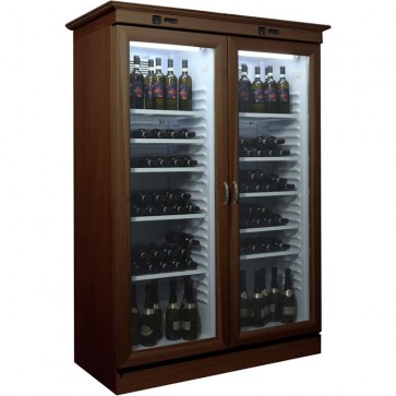 Vetrina refrigerata per vini in legno 2 ante vetro combinata +2°/+8° C 310+310 L