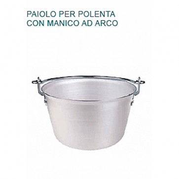 PAIOLO POLENTA Alluminio Ø cm 28X18H MANICO ARCO Professionale Pentole Agnelli 01 24