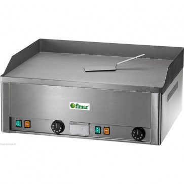 Fry top elettrico doppio piastra liscia al cromo bistecchiera professionale cromata hamburger carne pub bar chiosco liscio TF V 400