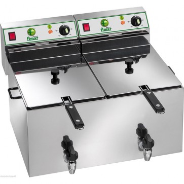 Friggitrice elettrica professionale per pub bar paninoteche ristoranti 8+8 Litri