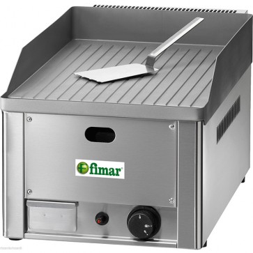 Fry top a gas singolo piastra rigata al cromo bistecchiera professionale cromata hamburger carne pub bar chiosco GPL