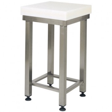 CEPPO POLIETILENE cm 70X50X88H sp. cm 8 SGABELLO INOX PROFESSIONALE nylon carne