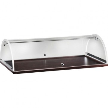 Vetrinetta In Legno Wenge con cupola Plexiglass cm 90X50X22H Accessorio Carrelli