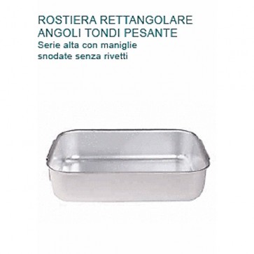 ROSTIERA Alluminio cm 70X45X11H 1/2 PESO 2MANIGLIE Professionale Pentole Agnelli 07 23