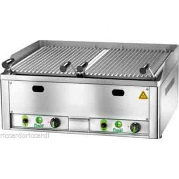Griglia A Pietra Lavica Gas metano Doppia Professionale Grigliato in acciaio inox GL