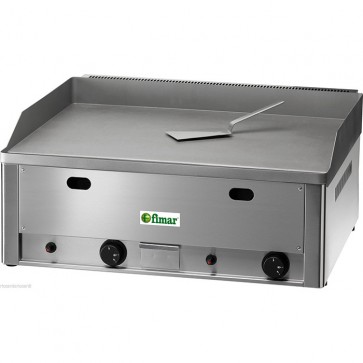 Fry top a gas doppio piastra liscia in ferro bistecchiera professionale ghisa hamburger carne pub bar chiosco liscio GPL