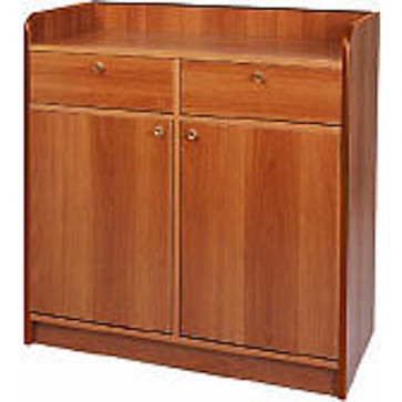 Mobile di sala in legno noce sportelli cassetti cm 95x49x99H madia servizio