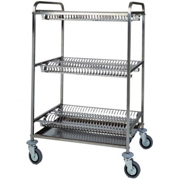 Carrello Professionale scola bicchieri piatti PROFESSIONALE vaschette inox Ruote