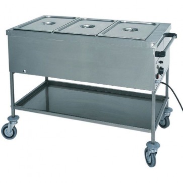CARRELLO TERMICO CON RESISTENZA A SECCO professionale W1000 2 bacinelle GN 1/1 HOTEL 