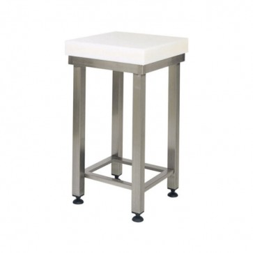 CEPPO POLIETILENE cm 70X70X88H sp. cm 8 SGABELLO INOX PROFESSIONALE nylon carne