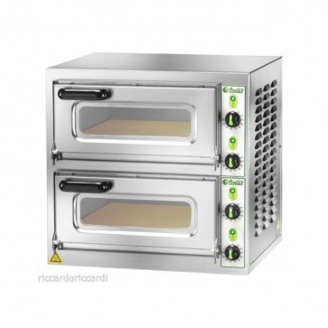 FORNO ELETTRICO PIZZA 2 CAMERE CM 40X40X11H Professionale Porte Vetro MF V 230