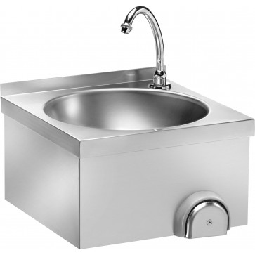 Lavamani a parete comando a ginocchio cm 40x40x32H acciaio Inox lava mani cucina