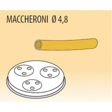 Trafila maccheroni Ø mm 4,8 lega ottone bronzo per macchina pasta Fimar MPF2,5N e MPF4N