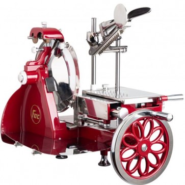 Affettatrice a volano fiorato 300 manuale Fac rossa nuova Curvy Line parti inox