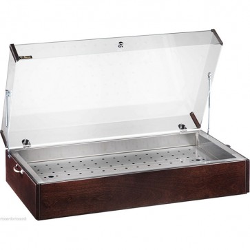 Espositore ghiacciaia CM 90X48,5X23H wengé con piastre eutettiche per carrelli Ristoranti Professionale