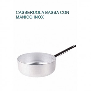 CASSERUOLA BASSA Alluminio Ø cm 22X9H 1 MANICO Professionale Pentole Agnelli 07 23