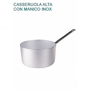 CASSERUOLA ALTA In Alluminio Ø cm 24X13H 1 MANICO mm 2 Padella Pentole Agnelli 07 23