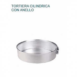 TORTIERA Alluminio Ø cm 28X6,5H CILINDRICA ANELLO Professionale Pentole Agnelli 07 23