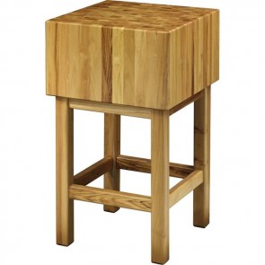CEPPO IN LEGNO CON SGABELLO cm 60X40X90H spessore cm 25 PROFESSIONALE macelleria