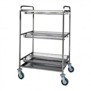 Carrello scolapiatti cm 110X62X134H 4 piani Portata 240 Piatti Professionale