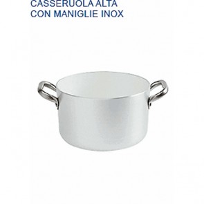 CASSERUOLA ALTA Alluminio Ø cm 16X9H 2 MANIGLIE mm 2 Padella Pentole Agnelli 07 23
