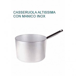 CASSERUOLA ALTISSIMA Alluminio Ø cm 22X15,5H 1MANICO Professionale Pentole Agnelli 07 23