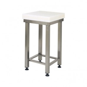 CEPPO POLIETILENE cm 40X40X88H sp. cm 8 SGABELLO INOX PROFESSIONALE nylon carne