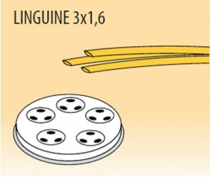 Trafila linguine mm 3x1,6 in lega ottone bronzo per macchina pasta Fimar MPF1,5N