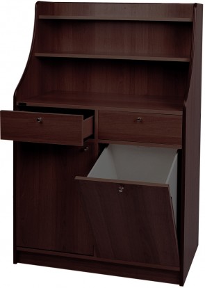 Mobile di sala in legno wengé sportello tramoggia cm 95x49x144H madia servizio