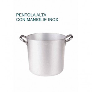 PENTOLA ALTA Alluminio Ø cm 22X22H 2 MANICI mm 3 Professionale Pentole Agnelli 04 23