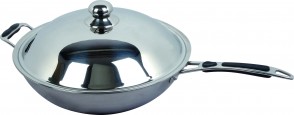 Pentola wok Ø cm 36 con coperchio per piastra a induzione piano concavo BT350W